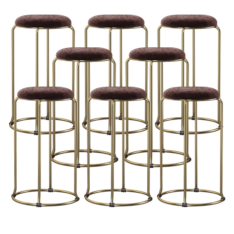 Scandinavian Stackable Armless Bar Stools Round Seat Backless Barstool