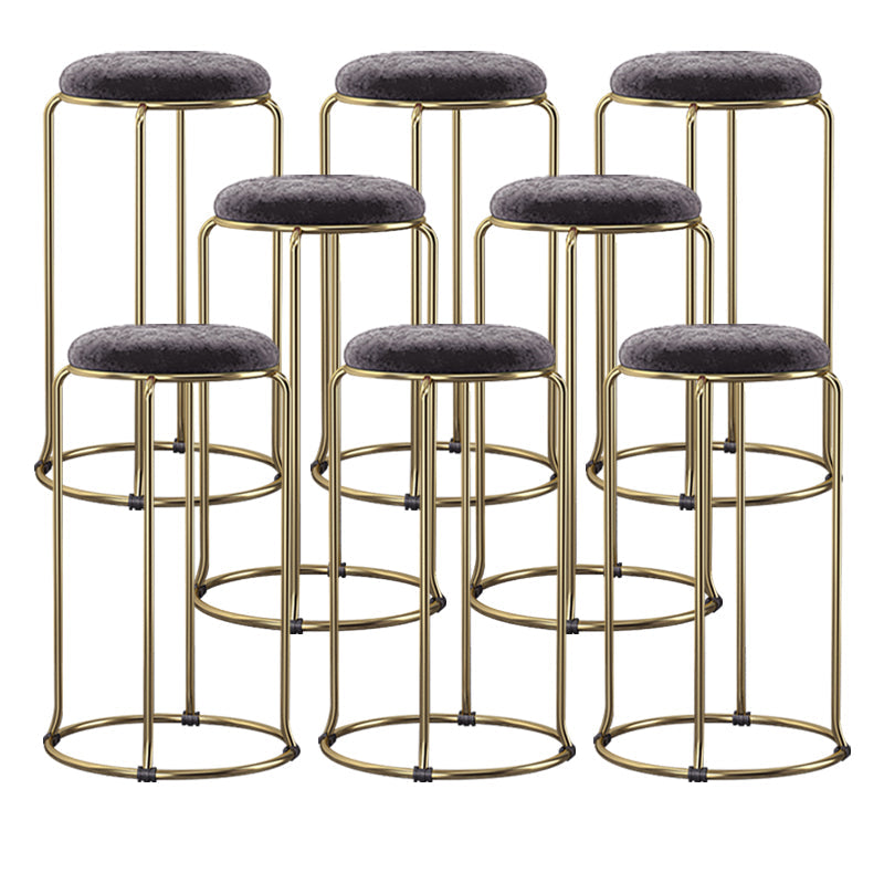 Scandinavian Stackable Armless Bar Stools Round Seat Backless Barstool