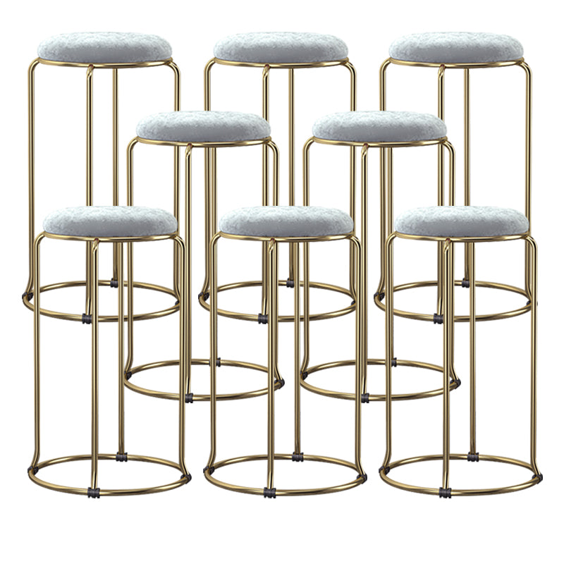 Scandinavian Stackable Armless Bar Stools Round Seat Backless Barstool