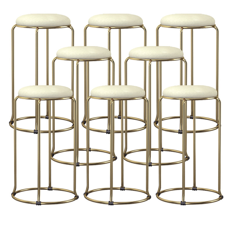 Scandinavian Stackable Armless Bar Stools Round Seat Backless Barstool