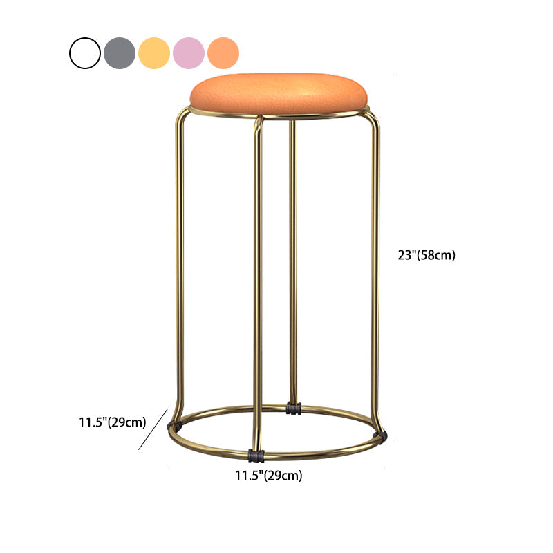Scandinavian Stackable Armless Bar Stools Round Seat Backless Barstool