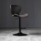 Scandinavian Metal Barstool Low Back Leather Barstools in Matte Finish for Indoor