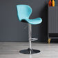 Scandinavian Metal Barstool Low Back Leather Barstools in Matte Finish for Indoor