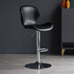 Scandinavian Metal Barstool Low Back Leather Barstools in Matte Finish for Indoor