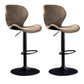 Scandinavian Metal Barstool Low Back Leather Barstools in Matte Finish for Indoor