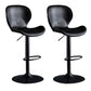 Scandinavian Metal Barstool Low Back Leather Barstools in Matte Finish for Indoor