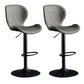 Scandinavian Metal Barstool Low Back Leather Barstools in Matte Finish for Indoor