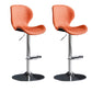 Scandinavian Metal Barstool Low Back Leather Barstools in Matte Finish for Indoor