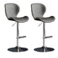 Scandinavian Metal Barstool Low Back Leather Barstools in Matte Finish for Indoor