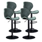 Scandinavian Metal Barstool Low Back Leather Barstools in Matte Finish for Indoor
