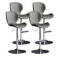 Scandinavian Metal Barstool Low Back Leather Barstools in Matte Finish for Indoor