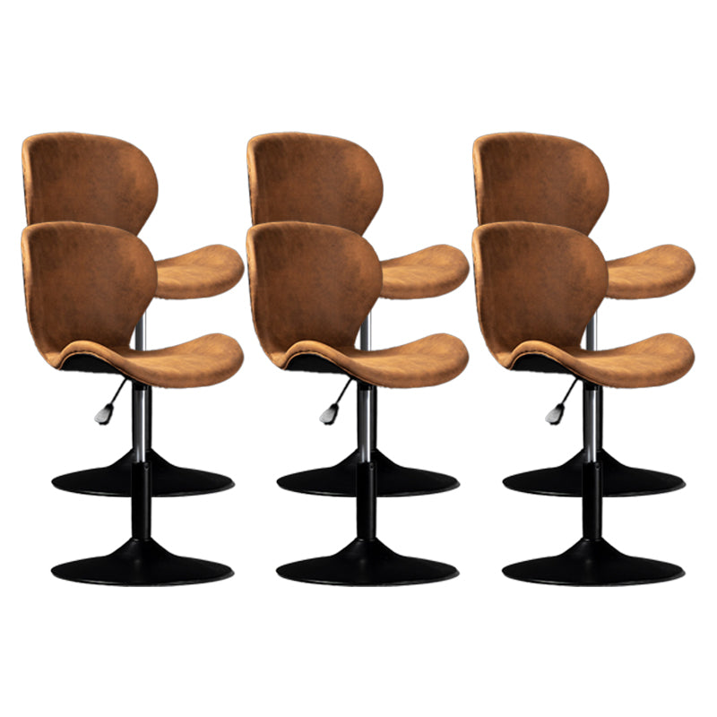 Scandinavian Metal Barstool Low Back Leather Barstools in Matte Finish for Indoor