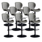 Scandinavian Metal Barstool Low Back Leather Barstools in Matte Finish for Indoor