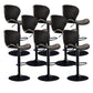 Scandinavian Metal Barstool Low Back Leather Barstools in Matte Finish for Indoor