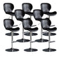 Scandinavian Metal Barstool Low Back Leather Barstools in Matte Finish for Indoor
