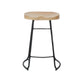 Industrial Saddle Seat Counter and Bar Stool Wood and Metal Backless Bar Stool