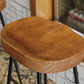 Industrial Saddle Seat Counter and Bar Stool Wood and Metal Backless Bar Stool