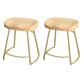 Industrial Saddle Seat Counter and Bar Stool Wood and Metal Backless Bar Stool