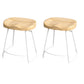 Industrial Saddle Seat Counter and Bar Stool Wood and Metal Backless Bar Stool