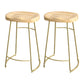 Industrial Saddle Seat Counter and Bar Stool Wood and Metal Backless Bar Stool