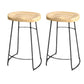 Industrial Saddle Seat Counter and Bar Stool Wood and Metal Backless Bar Stool