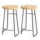 Industrial Saddle Seat Counter and Bar Stool Wood and Metal Backless Bar Stool