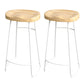 Industrial Saddle Seat Counter and Bar Stool Wood and Metal Backless Bar Stool