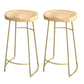 Industrial Saddle Seat Counter and Bar Stool Wood and Metal Backless Bar Stool