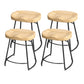 Industrial Saddle Seat Counter and Bar Stool Wood and Metal Backless Bar Stool
