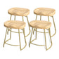 Industrial Saddle Seat Counter and Bar Stool Wood and Metal Backless Bar Stool