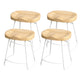 Industrial Saddle Seat Counter and Bar Stool Wood and Metal Backless Bar Stool