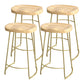 Industrial Saddle Seat Counter and Bar Stool Wood and Metal Backless Bar Stool