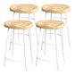 Industrial Saddle Seat Counter and Bar Stool Wood and Metal Backless Bar Stool