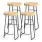 Industrial Saddle Seat Counter and Bar Stool Wood and Metal Backless Bar Stool
