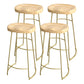 Industrial Saddle Seat Counter and Bar Stool Wood and Metal Backless Bar Stool