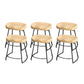 Industrial Saddle Seat Counter and Bar Stool Wood and Metal Backless Bar Stool