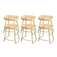 Industrial Saddle Seat Counter and Bar Stool Wood and Metal Backless Bar Stool