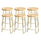 Industrial Saddle Seat Counter and Bar Stool Wood and Metal Backless Bar Stool