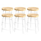 Industrial Saddle Seat Counter and Bar Stool Wood and Metal Backless Bar Stool
