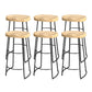 Industrial Saddle Seat Counter and Bar Stool Wood and Metal Backless Bar Stool