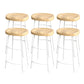 Industrial Saddle Seat Counter and Bar Stool Wood and Metal Backless Bar Stool