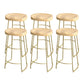 Industrial Saddle Seat Counter and Bar Stool Wood and Metal Backless Bar Stool