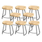 Industrial Saddle Seat Counter and Bar Stool Wood and Metal Backless Bar Stool