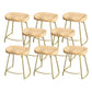 Industrial Saddle Seat Counter and Bar Stool Wood and Metal Backless Bar Stool