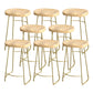 Industrial Saddle Seat Counter and Bar Stool Wood and Metal Backless Bar Stool