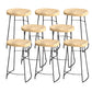 Industrial Saddle Seat Counter and Bar Stool Wood and Metal Backless Bar Stool