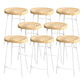 Industrial Saddle Seat Counter and Bar Stool Wood and Metal Backless Bar Stool