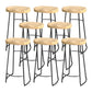 Industrial Saddle Seat Counter and Bar Stool Wood and Metal Backless Bar Stool