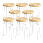 Industrial Saddle Seat Counter and Bar Stool Wood and Metal Backless Bar Stool