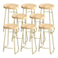 Industrial Saddle Seat Counter and Bar Stool Wood and Metal Backless Bar Stool